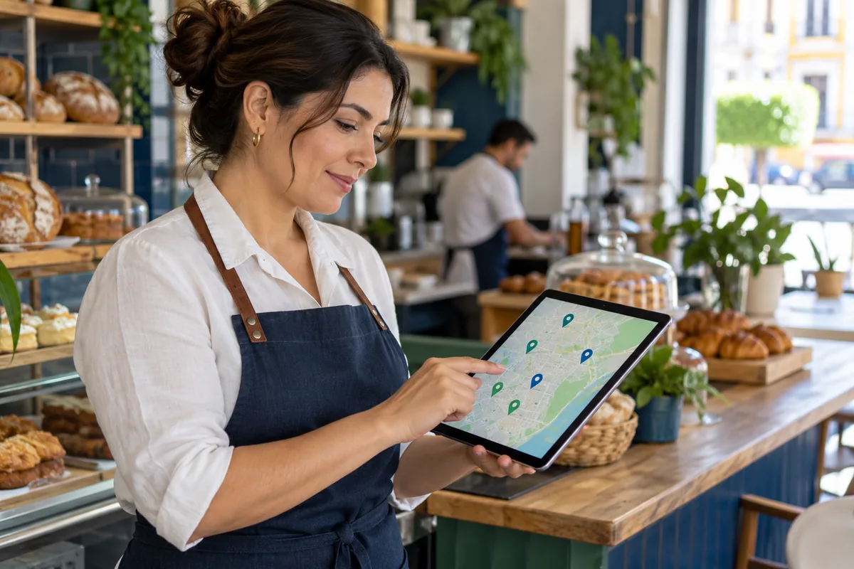 Local SEO for businesses in Mexico: a business reviewing a local map